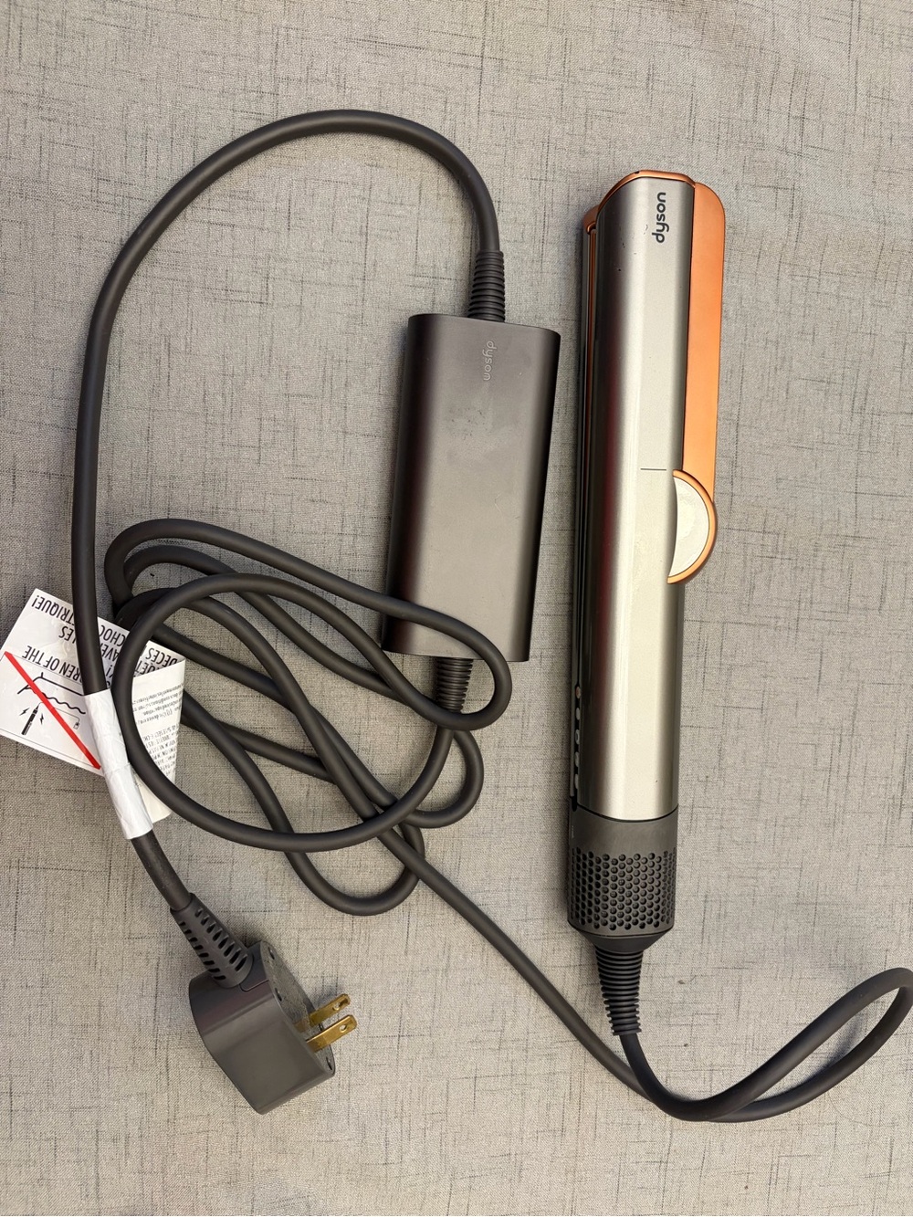 Dyson Airstrait wet to dry Straightener w/ Power Supply Cord Silver/Copper